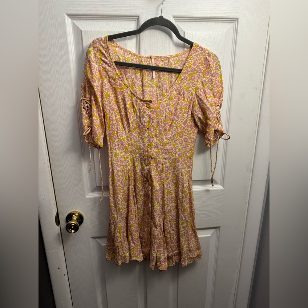 Free People Pink and‎ Yellow Floral Dress